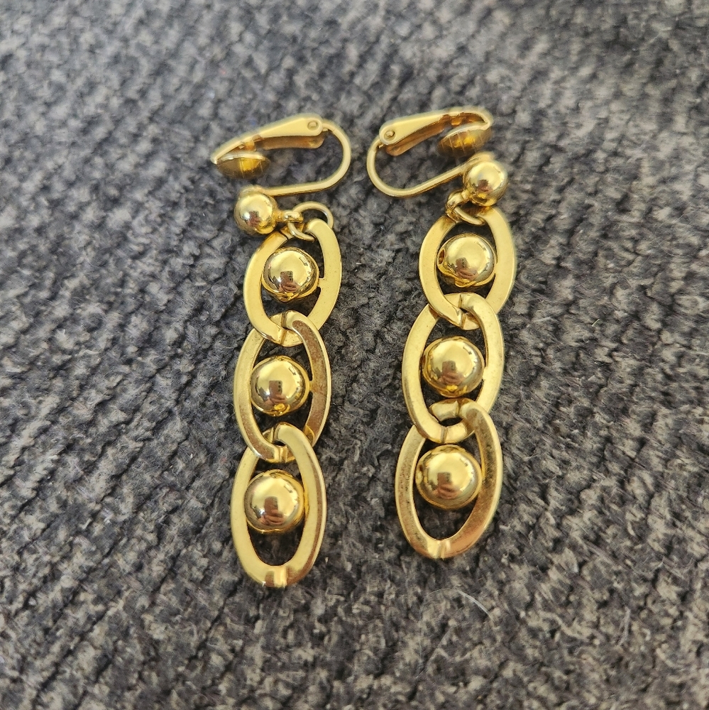 Avon Drop Golden Clip On Earrings